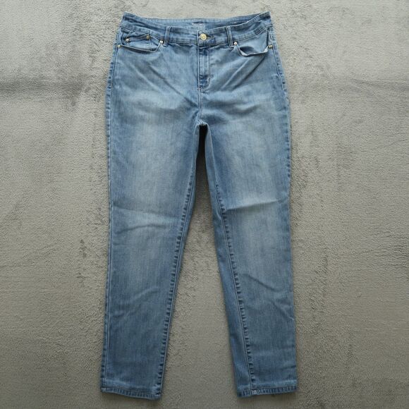 Chico's Jeans Womens Size 1R US-8R Blue Mid-Rise Jegging Denim 28"Inseam Stretch - Picture 1 of 16